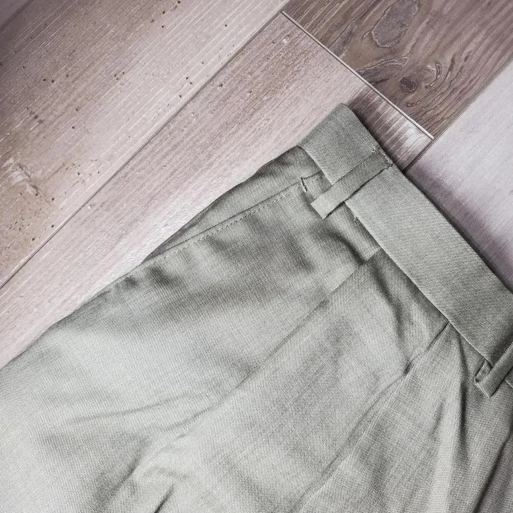 Men's Custom Tailored Cuffed Dress Pants Size 38x34 EUC Tan Beige Khaki